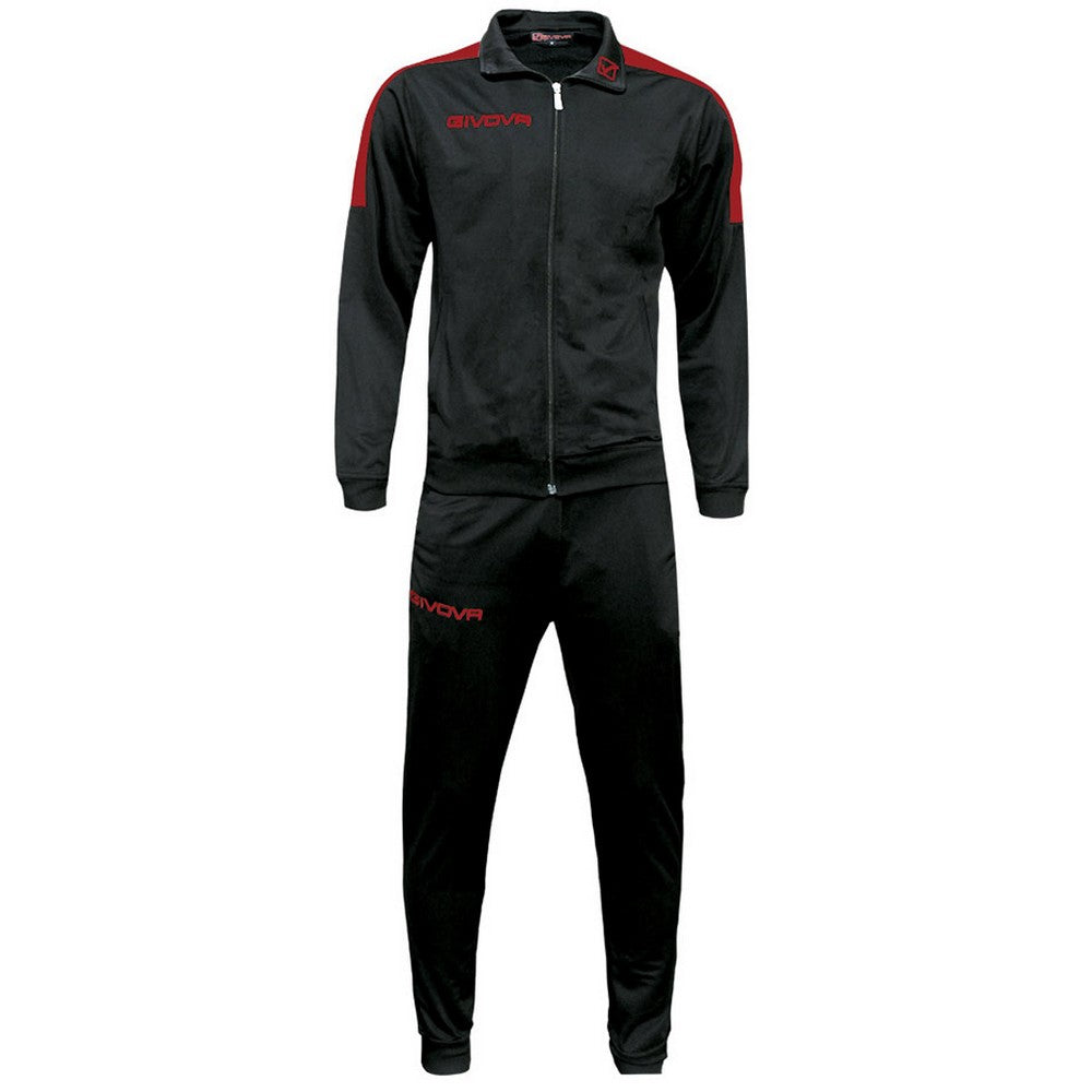 Black-Red - Front - Givova Mens Tuta Revolution Tracksuit