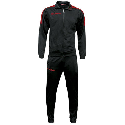 Black-Red - Front - Givova Mens Tuta Revolution Tracksuit
