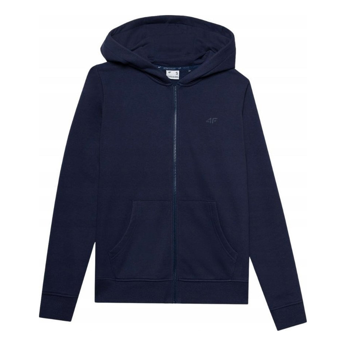 Navy Blue - Front - 4F Womens-Ladies F0956 Full Zip Hoodie