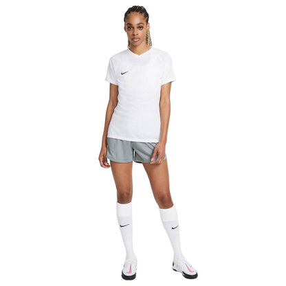 Grey-Silver - Side - Nike Womens-Ladies Dri FIT Academy Shorts