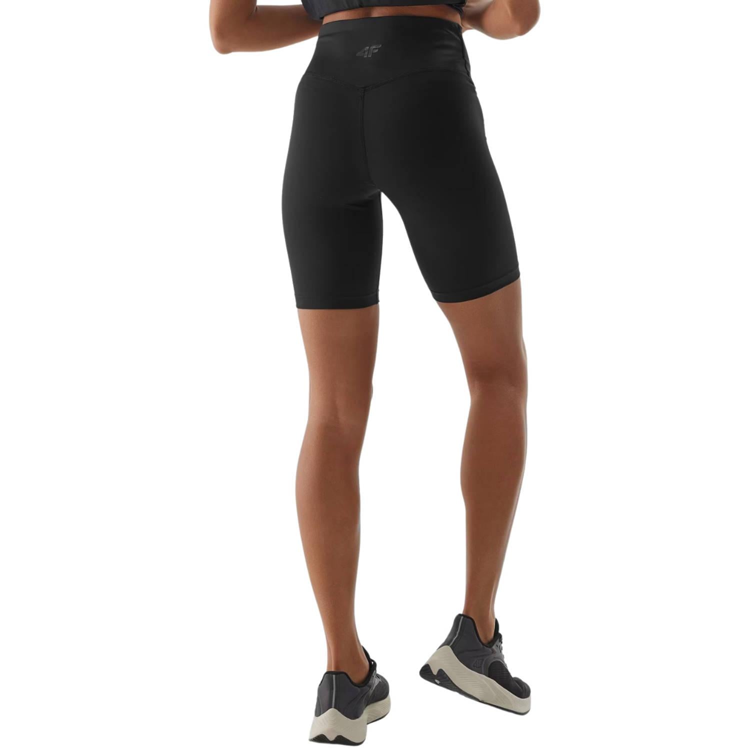 Black - Back - 4F Womens-Ladies 4FWAW24TFSTF012 Short Leggings