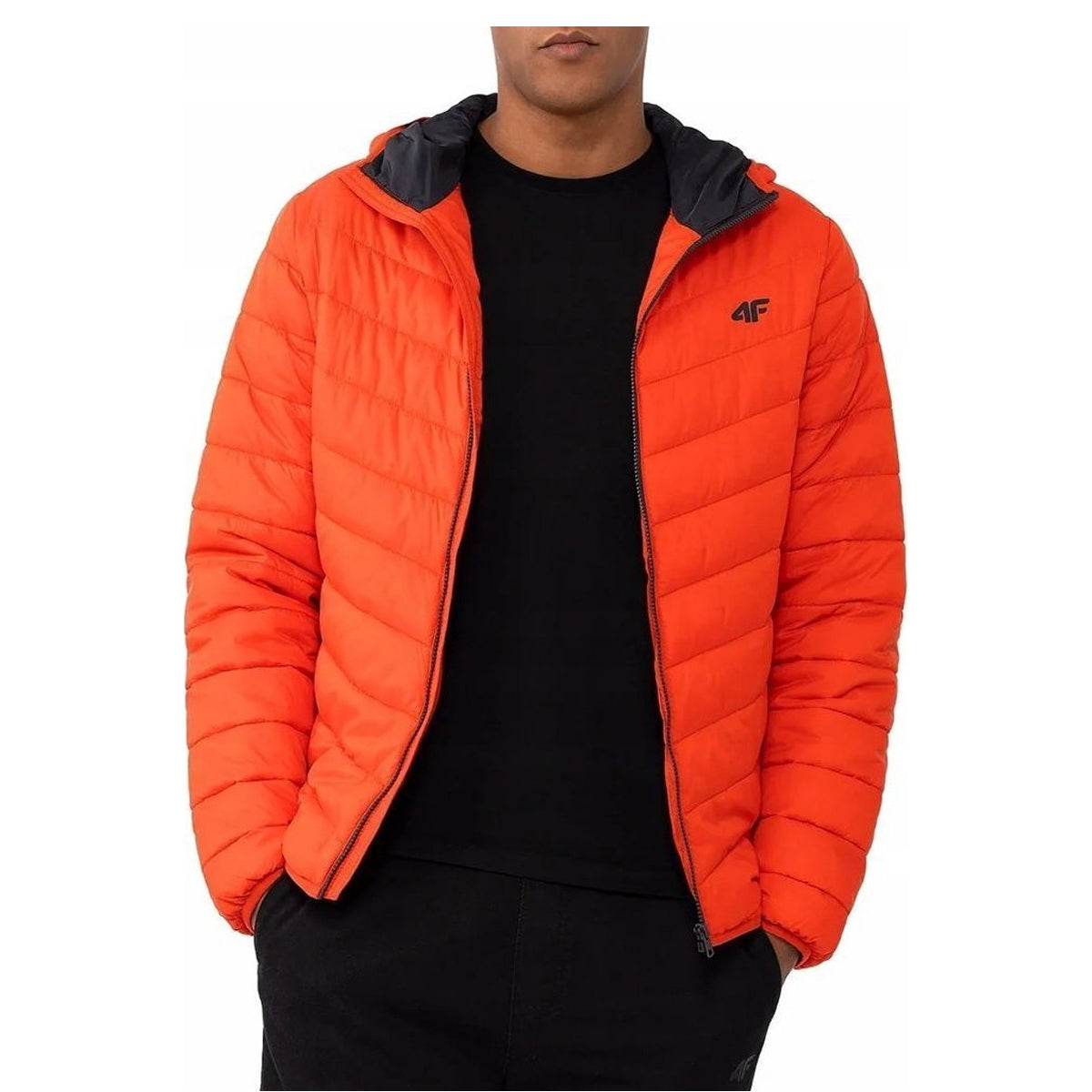 Orange - Side - 4F Mens 4FSS23TDJAM085 Padded Jacket