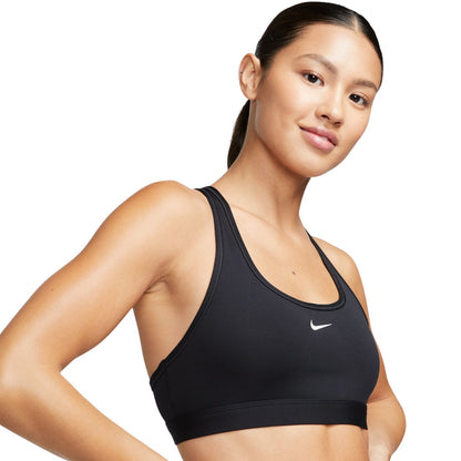 Black - Side - Nike Womens-Ladies Swoosh Light Support Sports Bra