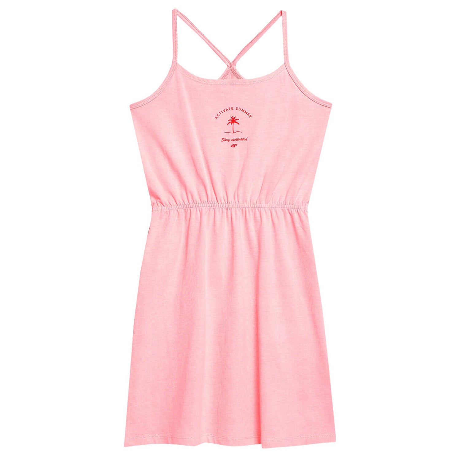 Pink - Front - 4F Girls 4FJSS23TDREF026 Dress