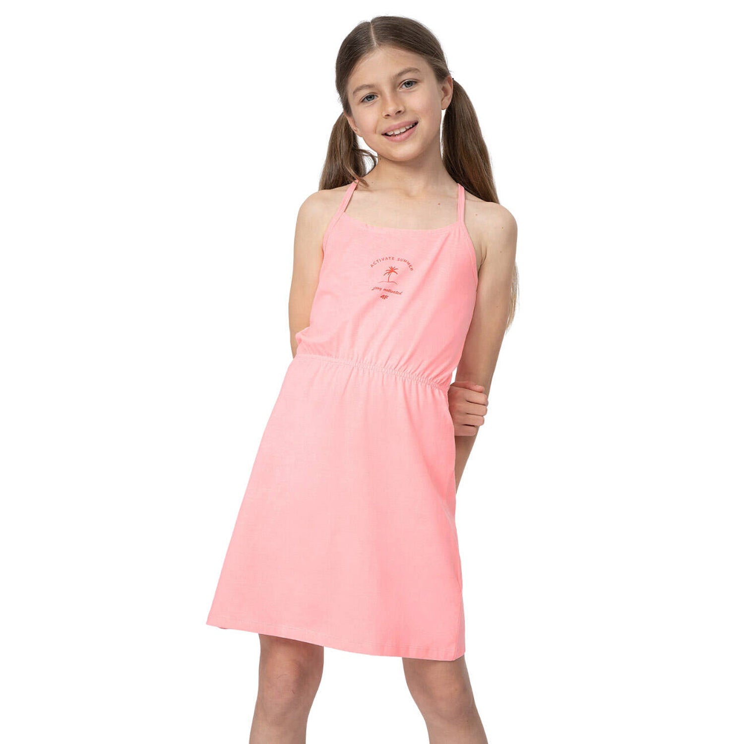 Pink - Side - 4F Girls 4FJSS23TDREF026 Dress