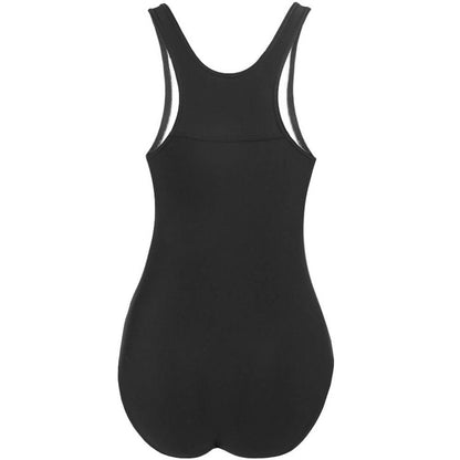 Black-Pink - Back - Crowell Womens-Ladies Lola One Piece Swimsuit