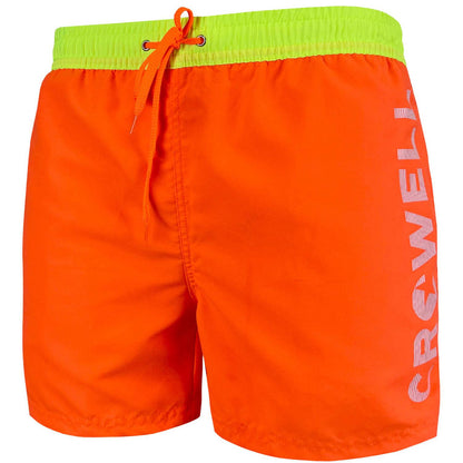 Fluorescent Orange - Front - Crowell Mens Swim Shorts