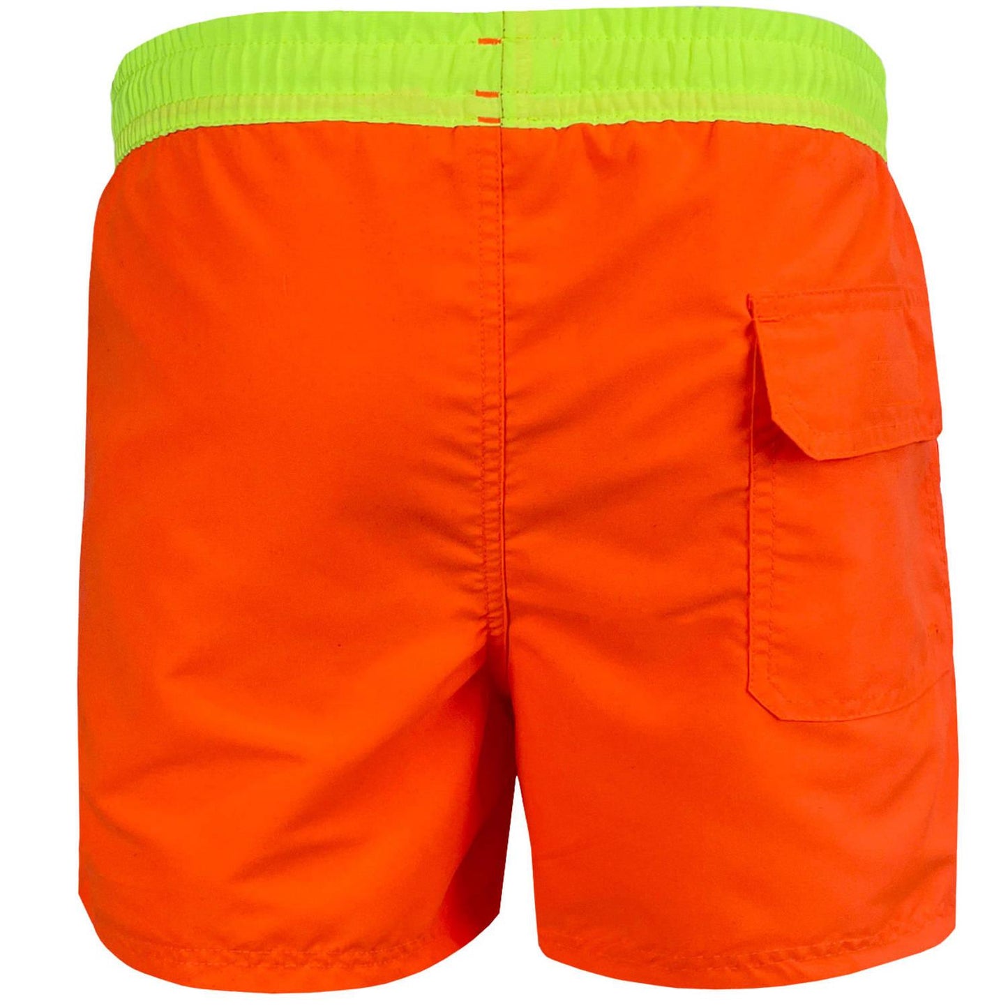 Fluorescent Orange - Back - Crowell Mens Swim Shorts