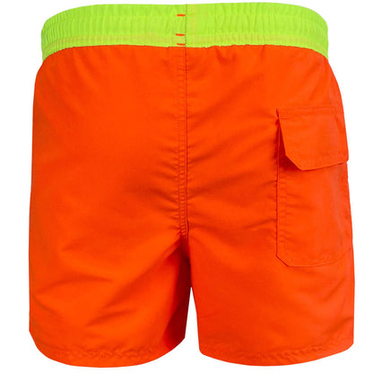 Fluorescent Orange - Back - Crowell Mens Swim Shorts