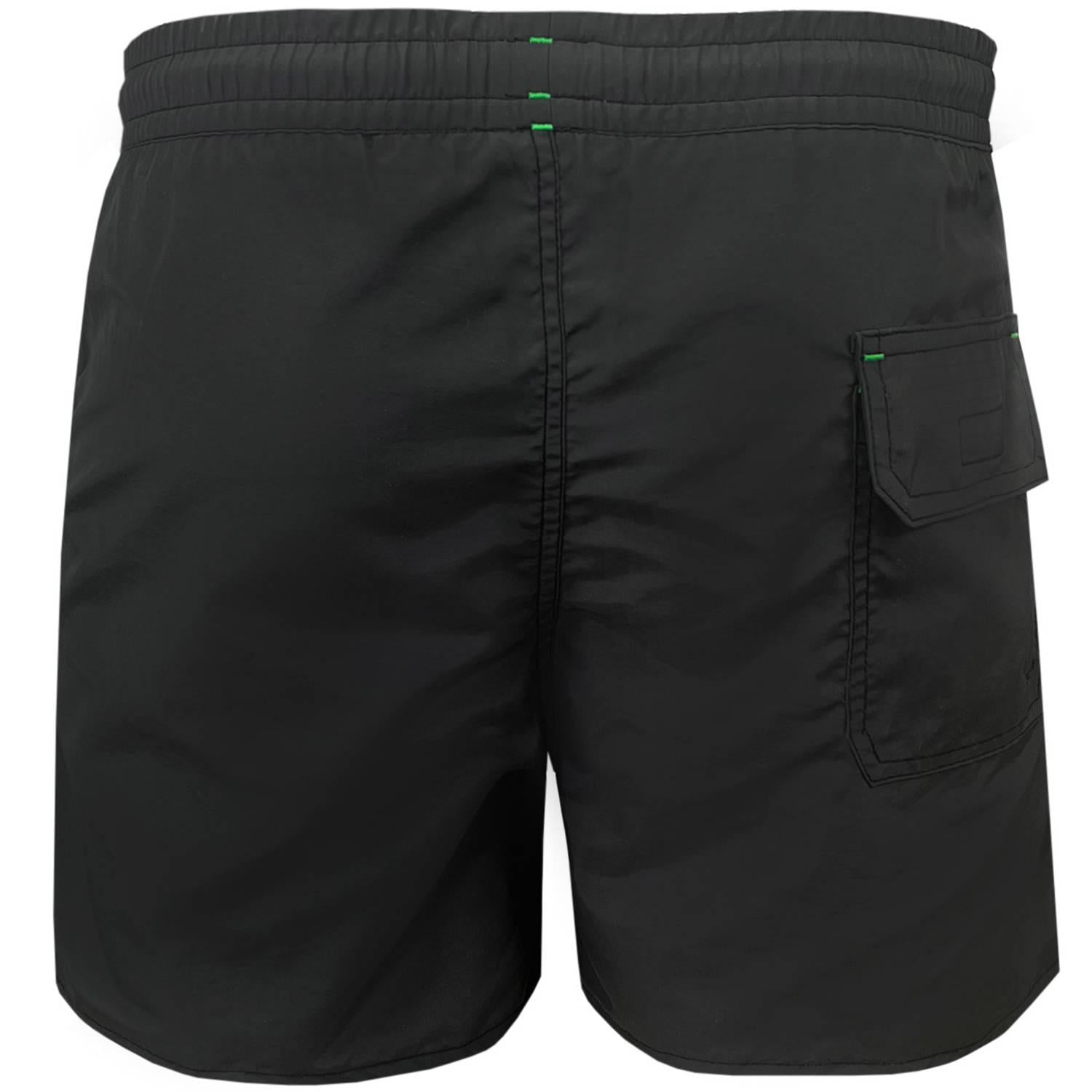 Grey - Back - Crowell Mens Diver Swim Shorts