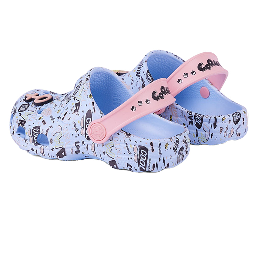 Blue-Pink - Back - Coqui Childrens-Kids Little Frog Game Over Clogs