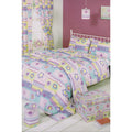 Multicoloured - Front - Mucky Fingers Childrens Girls Patchwork Design Unlined Curtains With Tiebacks