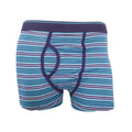 Teal - Back - FLOSO Mens Cotton Mix Key Hole Trunks Underwear (Pack Of 3)