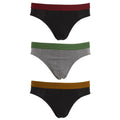 Orange-Red-Green - Front - Tom Franks Mens Briefs Underwear With Striped Waistband (3 Pack)