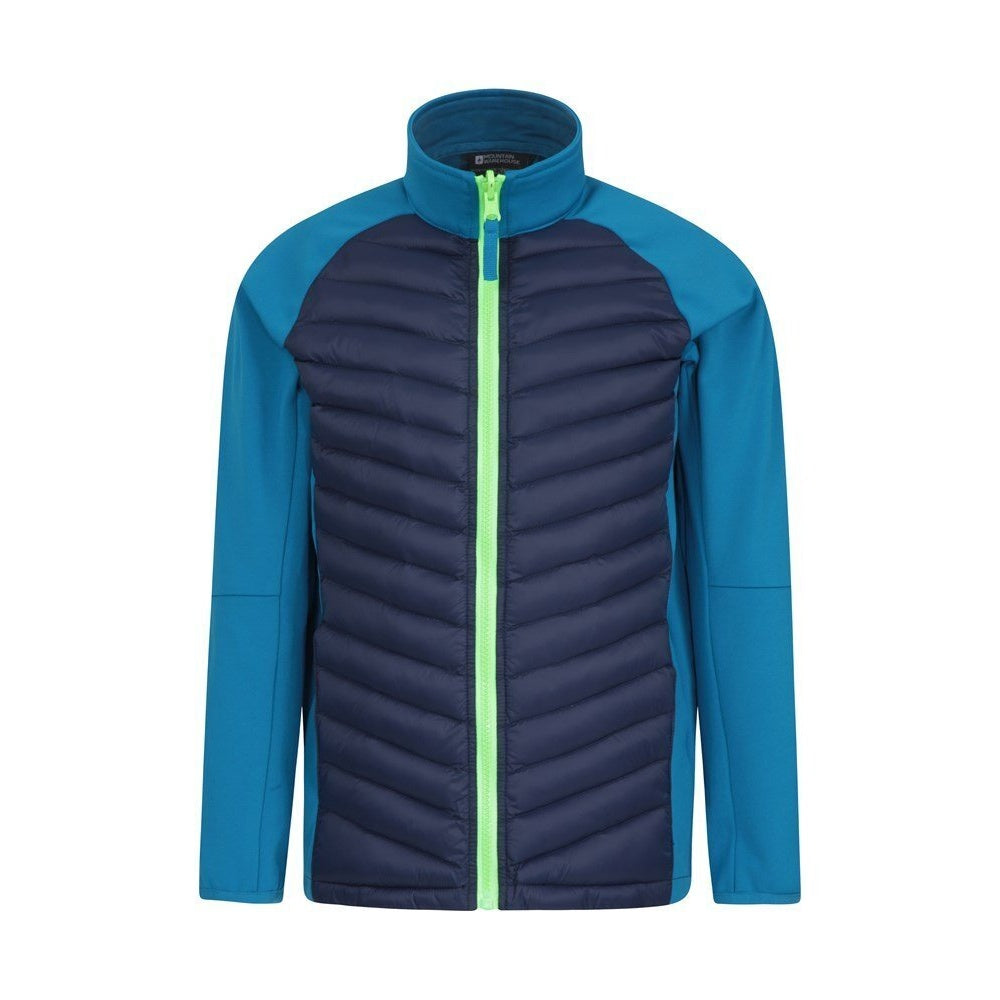 Blue - Close up - Mountain Warehouse Childrens-Kids Ravine 3 in 1 Waterproof Jacket