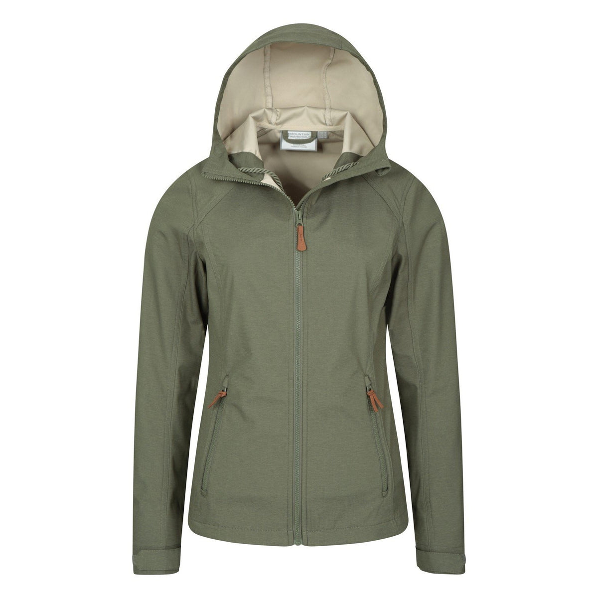 Khaki - Pack Shot - Mountain Warehouse Womens-Ladies Iona Soft Shell Jacket