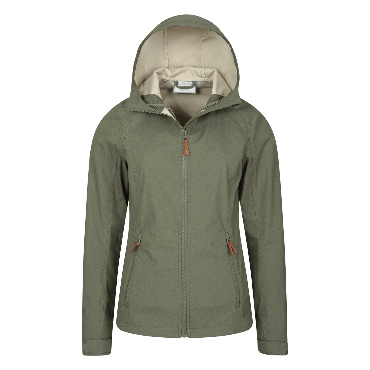 Khaki - Pack Shot - Mountain Warehouse Womens-Ladies Iona Soft Shell Jacket