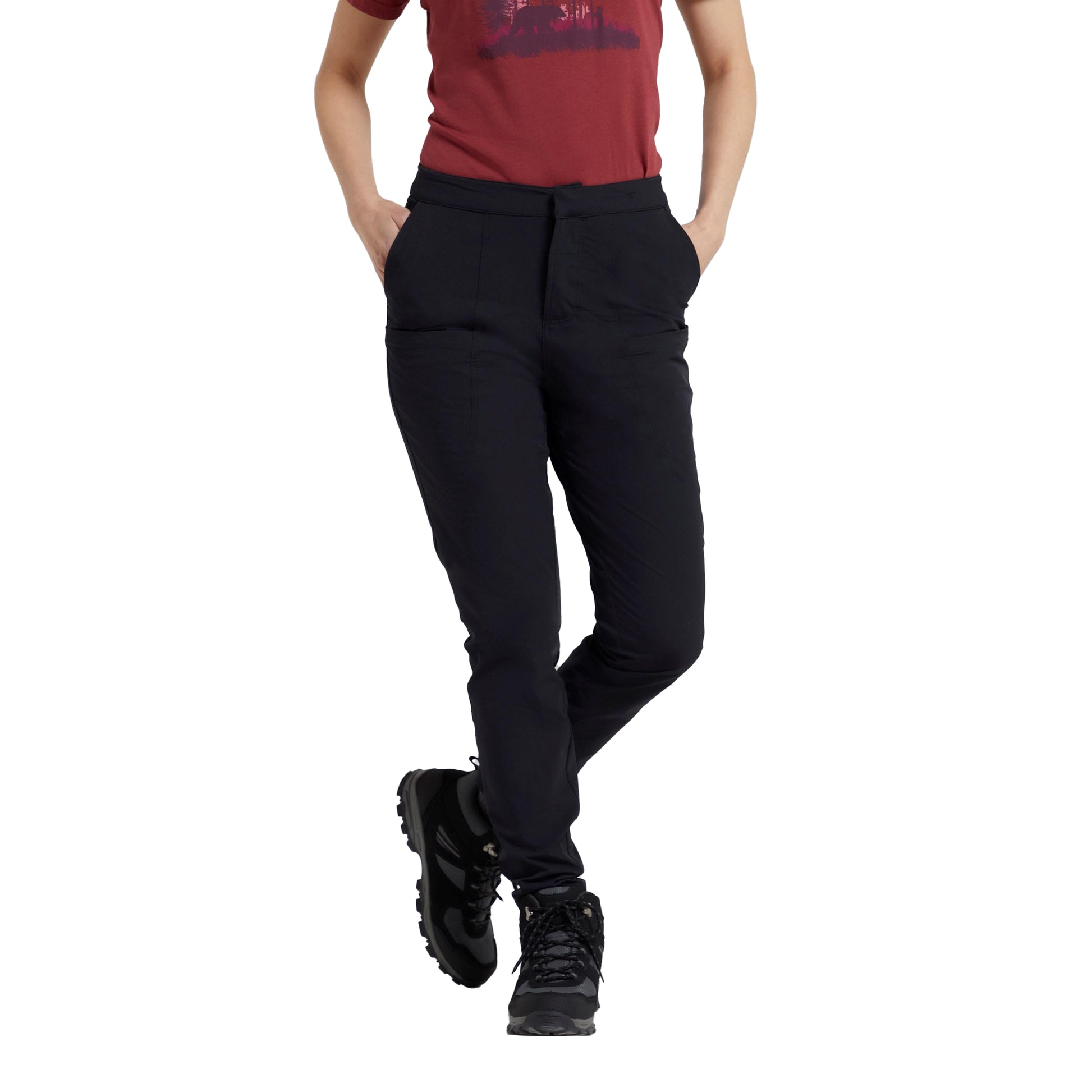 Black - Pack Shot - Mountain Warehouse Womens-Ladies Kesugi Stretch Slim Trousers