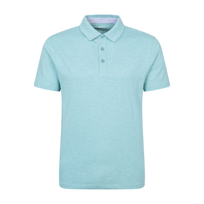Turquoise - Front - Mountain Warehouse Mens Hasst II Organic Polo Shirt