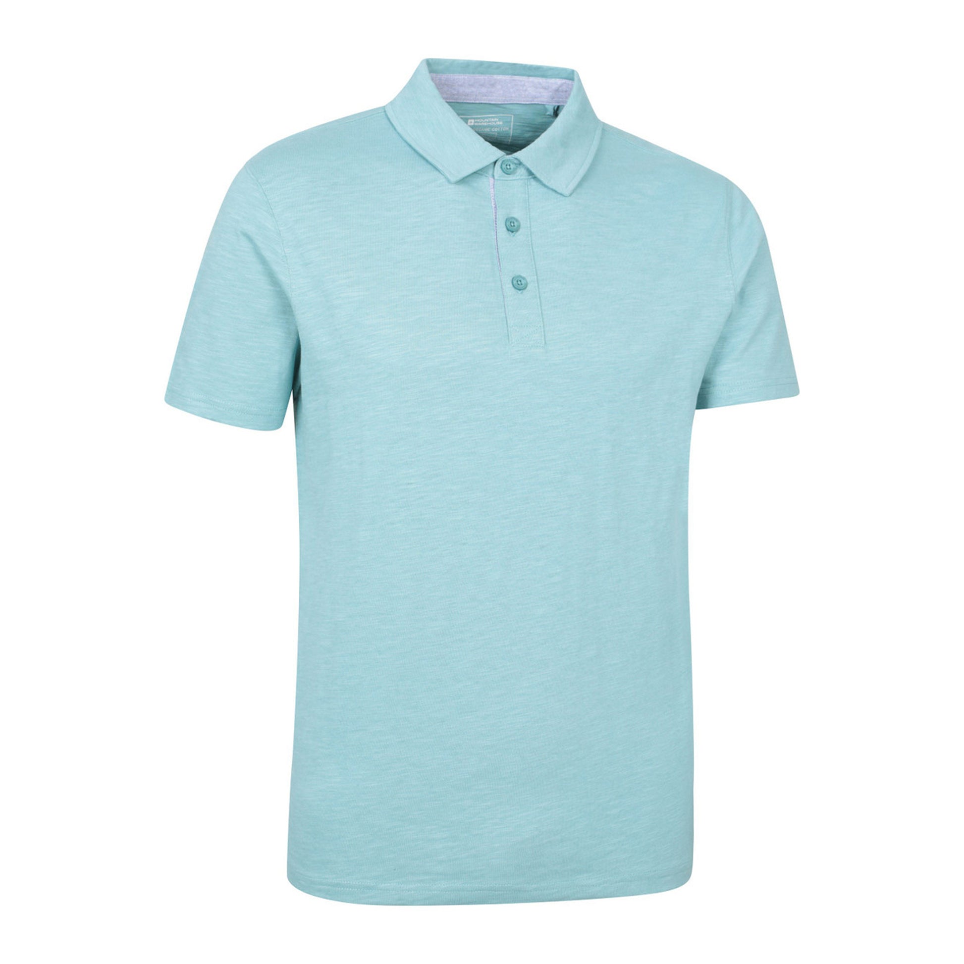 Turquoise - Side - Mountain Warehouse Mens Hasst II Organic Polo Shirt