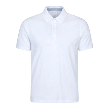 White - Front - Mountain Warehouse Mens Hasst II Organic Polo Shirt