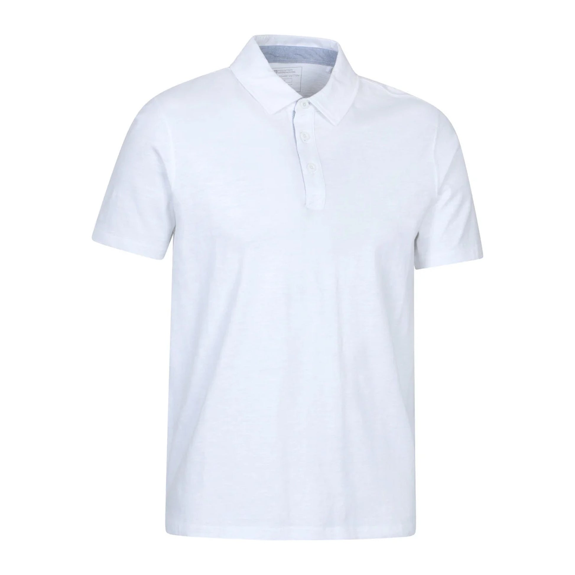 White - Side - Mountain Warehouse Mens Hasst II Organic Polo Shirt