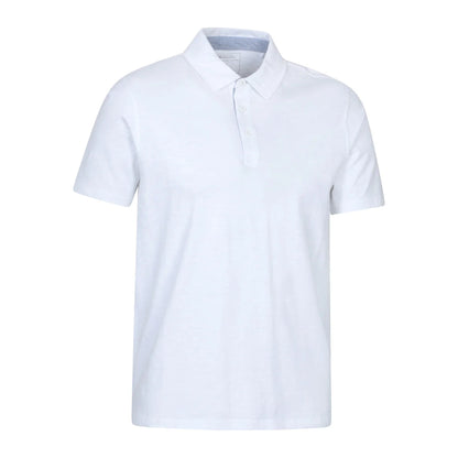 White - Side - Mountain Warehouse Mens Hasst II Organic Polo Shirt