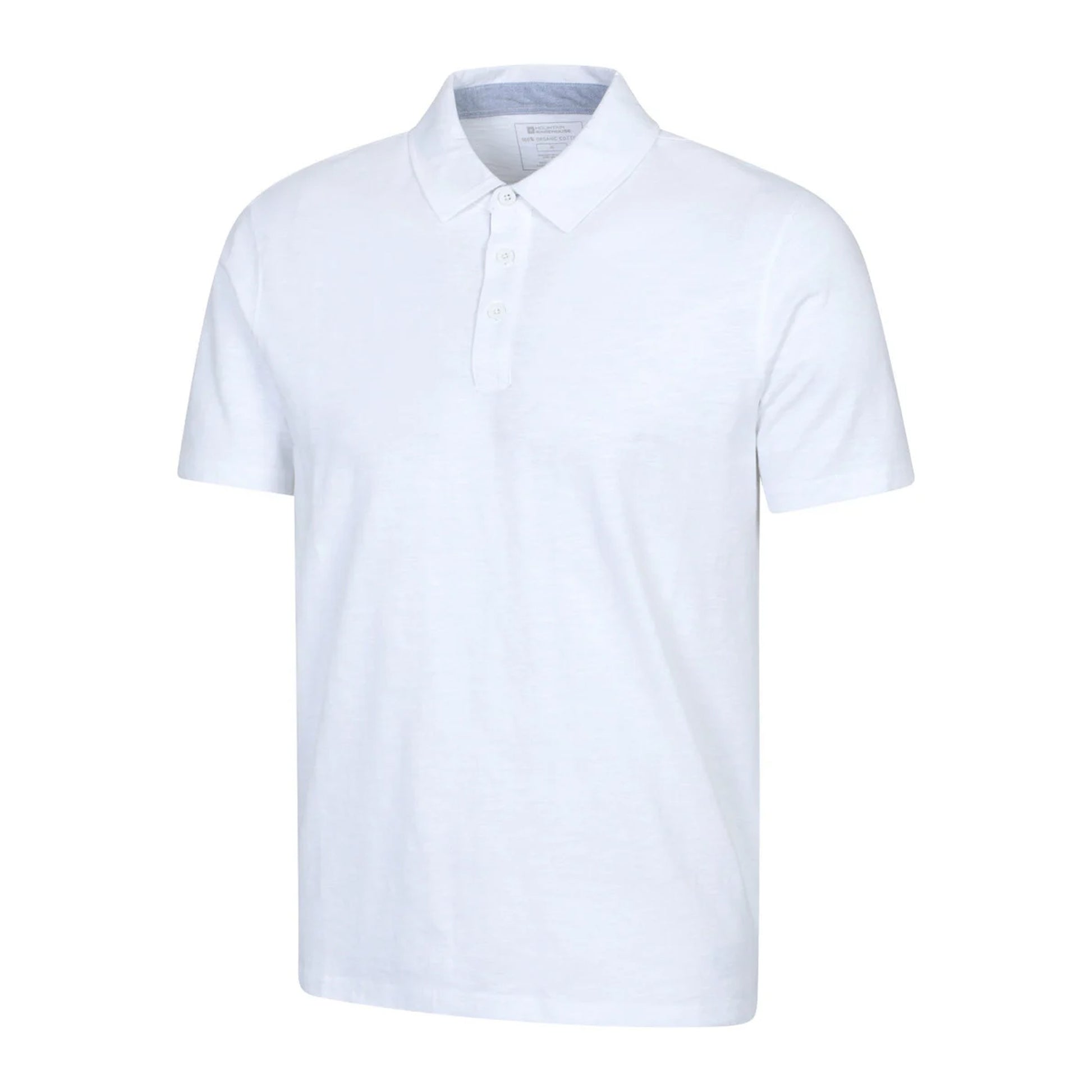 White - Lifestyle - Mountain Warehouse Mens Hasst II Organic Polo Shirt