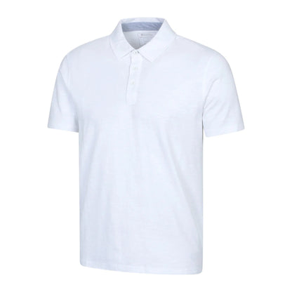 White - Lifestyle - Mountain Warehouse Mens Hasst II Organic Polo Shirt