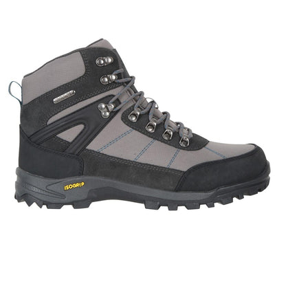 Grey - Side - Mountain Warehouse Mens Extreme Storm Suede Waterproof Walking Boots