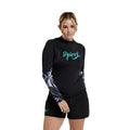 Jet Black - Side - Animal Womens-Ladies Lillie Printed Rash Guard