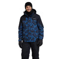 Blue-Black - Pack Shot - Mountain Warehouse Mens Shadow II Printed Ski Jacket