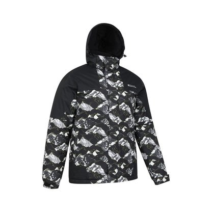 Charcoal-White - Side - Mountain Warehouse Mens Shadow II Printed Ski Jacket