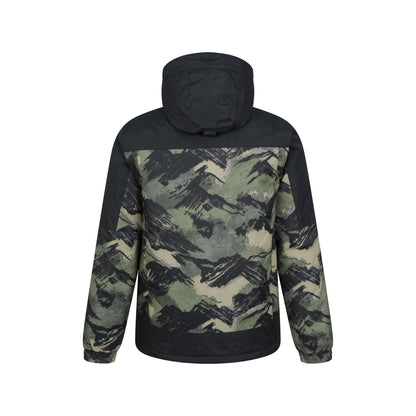 Dark Green - Side - Mountain Warehouse Mens Shadow II Printed Ski Jacket