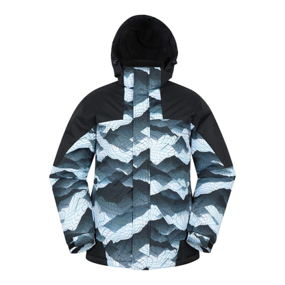 Light Grey - Front - Mountain Warehouse Mens Shadow II Printed Ski Jacket