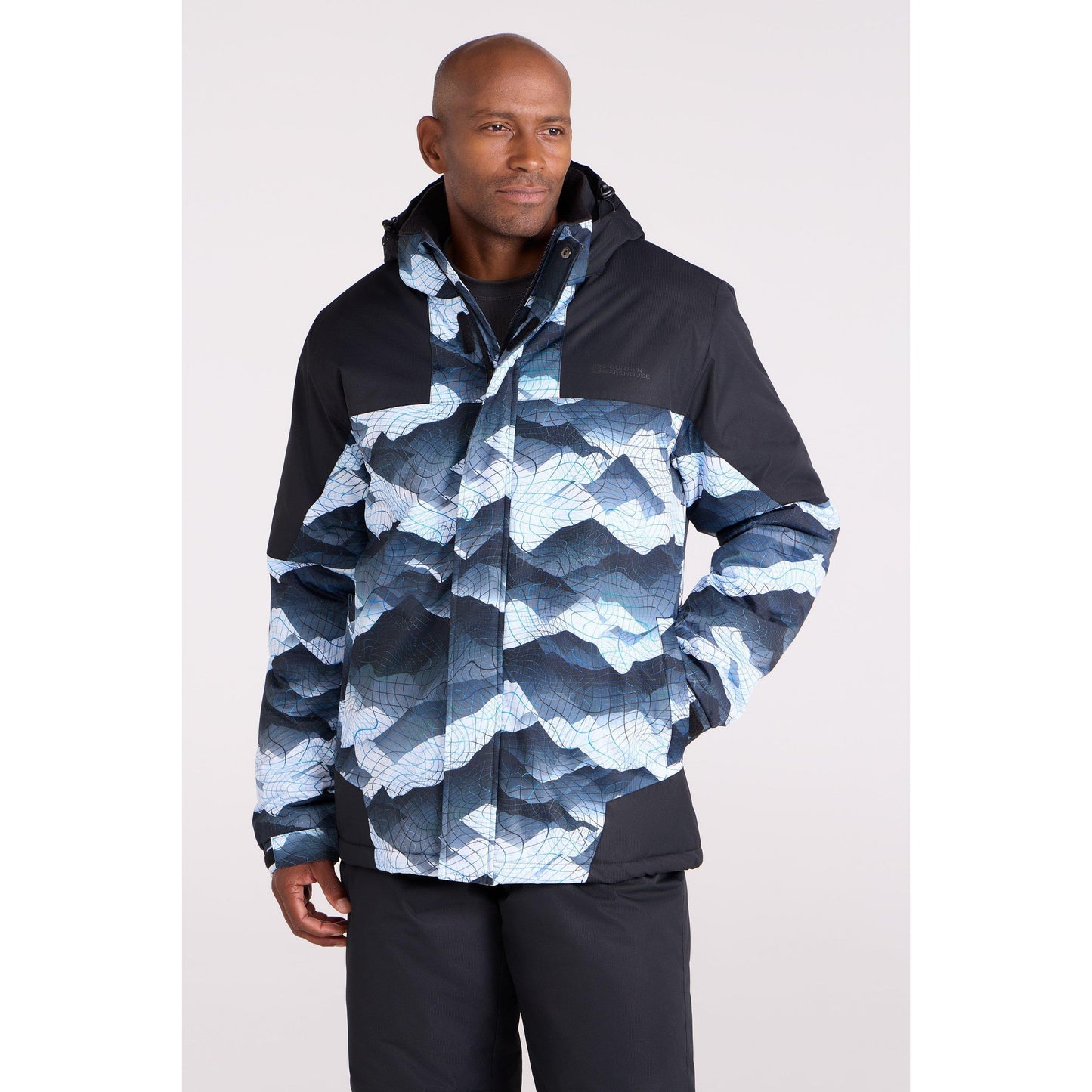Light Grey - Front - Mountain Warehouse Mens Shadow II Printed Ski Jacket