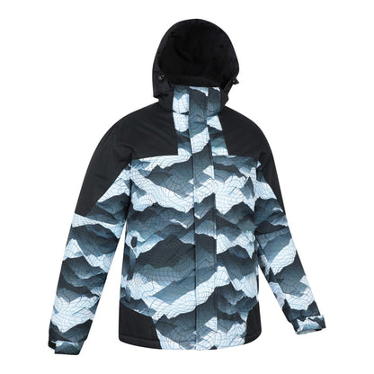 Light Grey - Back - Mountain Warehouse Mens Shadow II Printed Ski Jacket