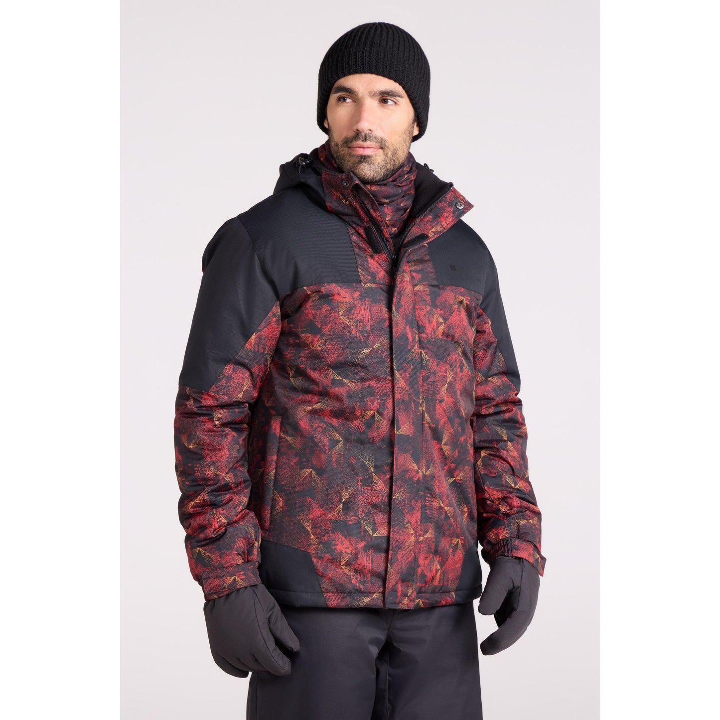 Bright Orange - Front - Mountain Warehouse Mens Shadow II Printed Ski Jacket