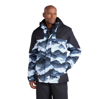 Light Grey - Pack Shot - Mountain Warehouse Mens Shadow II Printed Ski Jacket