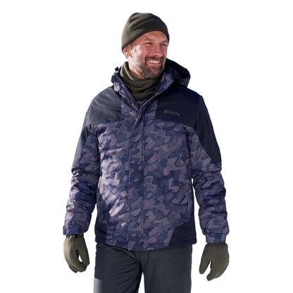 Brown - Pack Shot - Mountain Warehouse Mens Shadow II Printed Ski Jacket