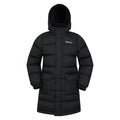 Black - Front - Mountain Warehouse Childrens-Kids Water Resistant Longline Padded Jacket