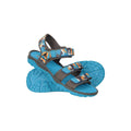 Teal - Pack Shot - Mountain Warehouse Childrens-Kids 3 Touch Fastening Strap Sandals