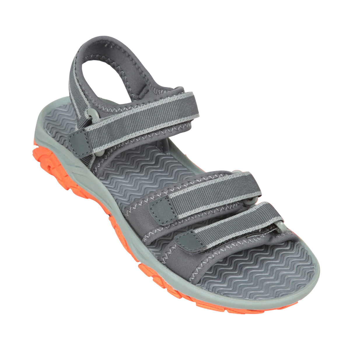 Dark Khaki - Front - Mountain Warehouse Childrens-Kids 3 Touch Fastening Strap Sandals