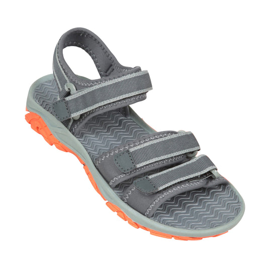 Dark Khaki - Front - Mountain Warehouse Childrens-Kids 3 Touch Fastening Strap Sandals