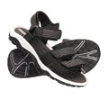 Black - Pack Shot - Mountain Warehouse Childrens-Kids 3 Touch Fastening Strap Sandals