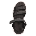Black - Close up - Mountain Warehouse Childrens-Kids 3 Touch Fastening Strap Sandals