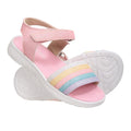 Pink - Pack Shot - Mountain Warehouse Girls Rainbow Leather Sandals