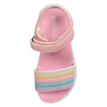 Pink - Close up - Mountain Warehouse Girls Rainbow Leather Sandals