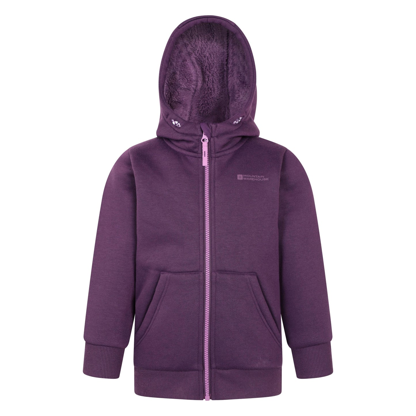Purple - Close up - Mountain Warehouse Childrens-Kids Alpine II Full Zip Hoodie