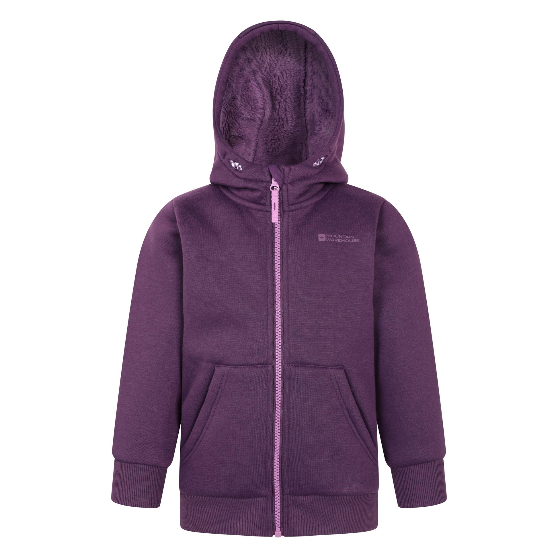 Purple - Close up - Mountain Warehouse Childrens-Kids Alpine II Full Zip Hoodie